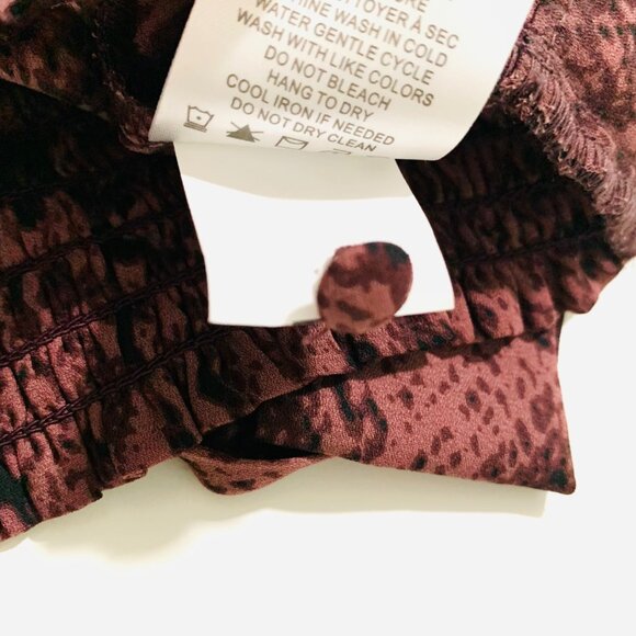 Cupcakes And Cashmere Snake Print Wrap Style Blouse XS Long Sleeve V-Neck - Picture 5 of 10